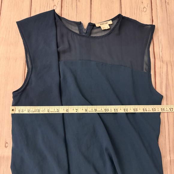 Helmut Lang Blue Shift‎ Dress Size 4 Women's Silk Blend Sexy Old Money - Picture 5 of 12